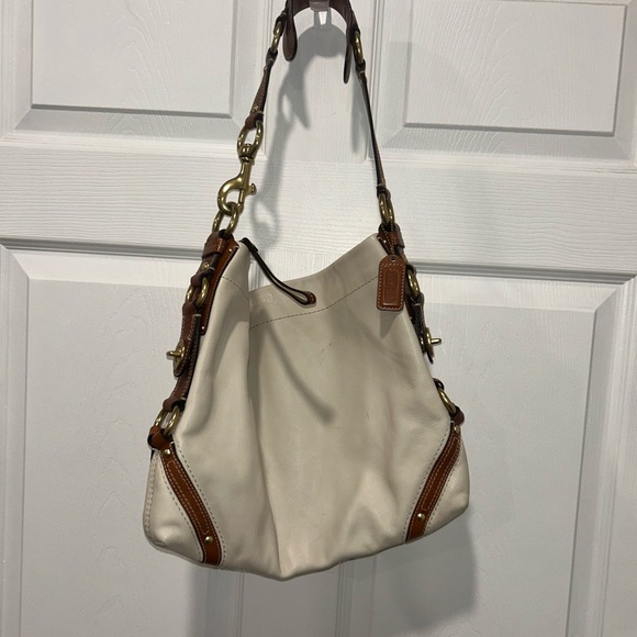Vintage Coach Hobo Carly Bag with Brass Details Creamy White L0773-11636 - Picture 6 of 14